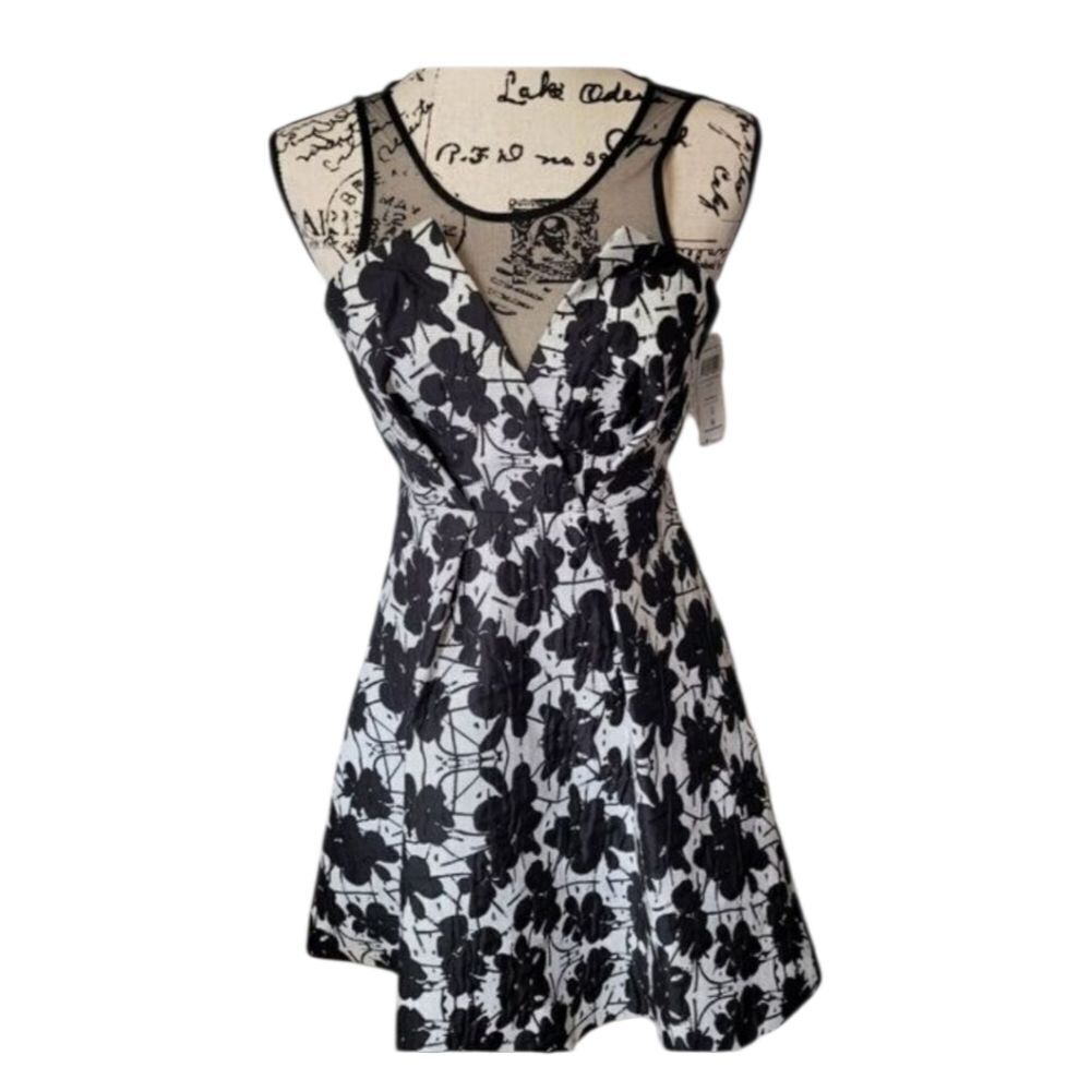 BCBG Black and white cocktail dress